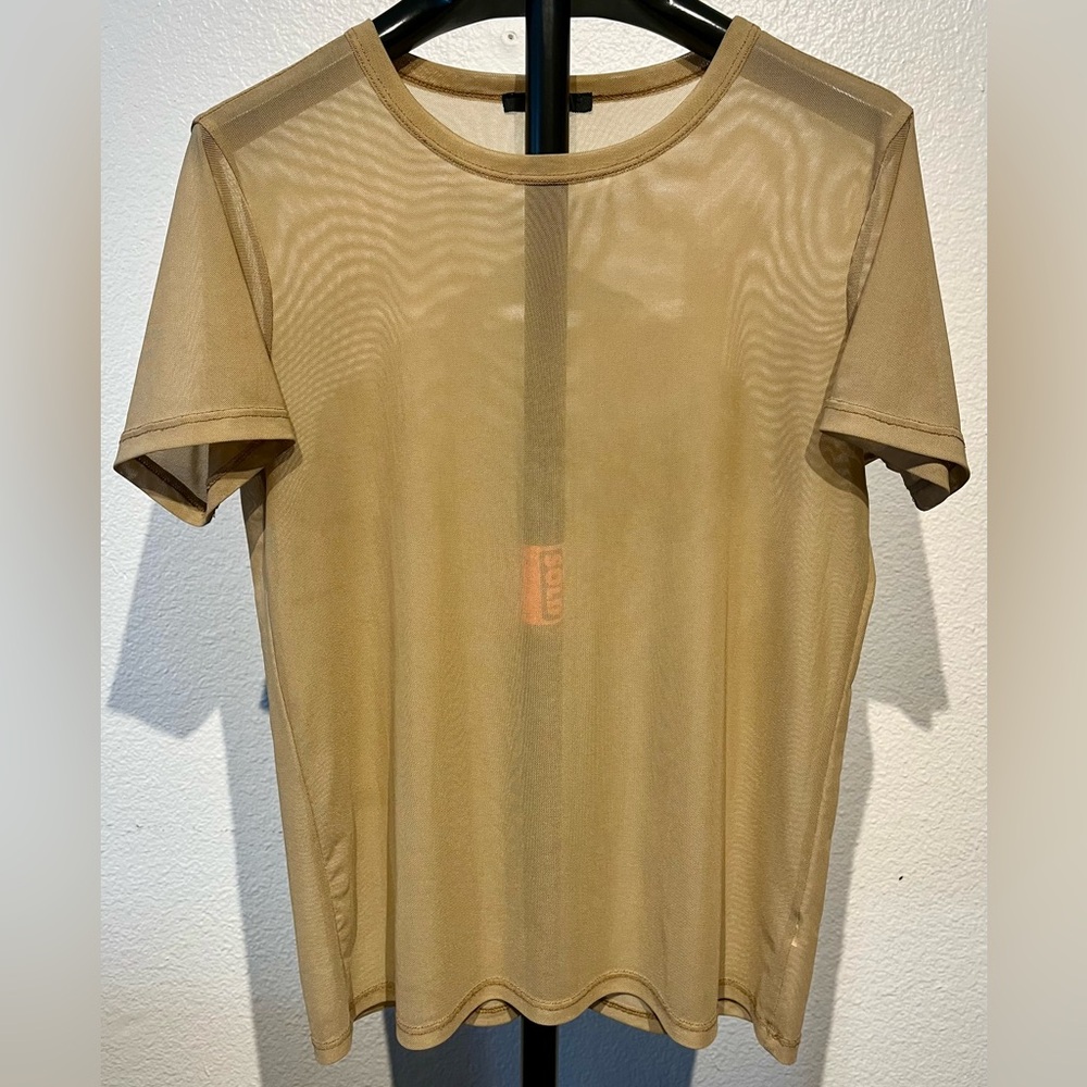 Forever 21 Nude Mesh Short Sleeve Top - Size M (Women’s)